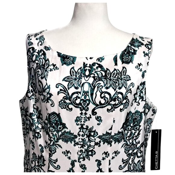 Chetta B Dress Womens Size 14 Ombre Aqua Floral Print Sleeveless NWT - Picture 2 of 14